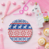 Nordisches Ren und Schneeflocken Pappteller (Party)