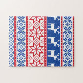 Nordisches Ren und Schneeflocken Puzzle (Horizontal)