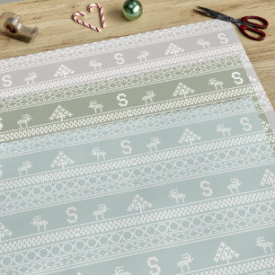 Nordisches Rentier Muster Geschenkpapier Bogen Set