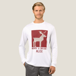 Nordisches Rentier-Weihnachtsstrickmuster personal Tri-Blend Shirt