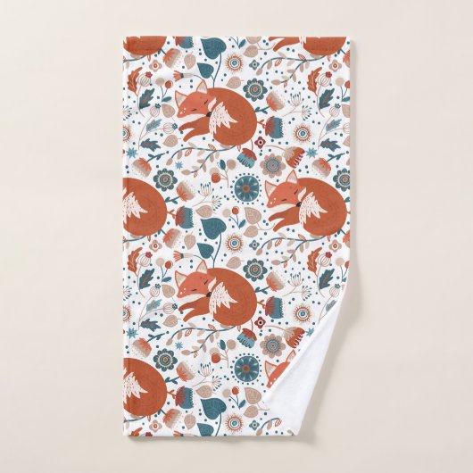 Nordisches Schlaffuchsmuster Badhandtuch Set (Handtuch)