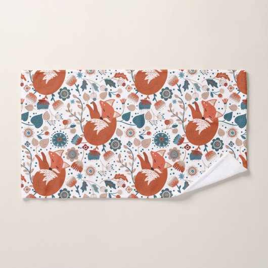 Nordisches Schlaffuchsmuster Badhandtuch Set (Handtuch)