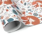 Nordisches Schlaffuchsmuster Geschenkpapier (Rolleneckpunkt)