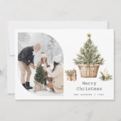 Nordisches skandinavisches Boho Christmas Tree Fot Feiertagskarte (Vorderseite)