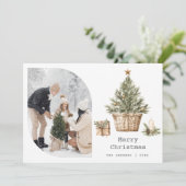 Nordisches skandinavisches Boho Christmas Tree Fot Feiertagskarte (Stehend Vorderseite)