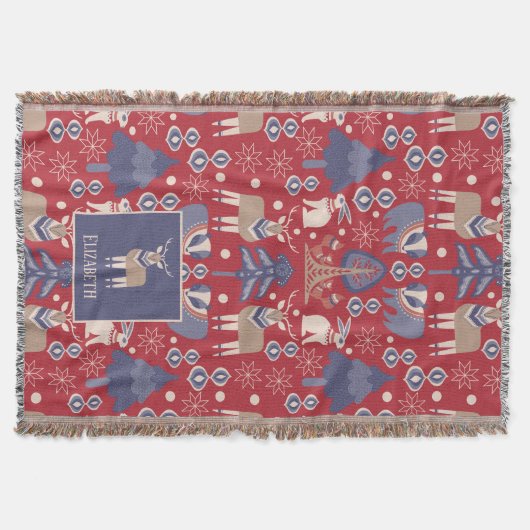 Nordisches skandinavisches Wald Personalisiert Decke (Vorderseite)