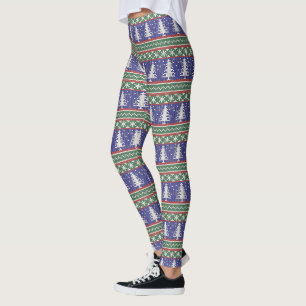 Nordisches Strickmuster Weihnachten Ferien Leggings