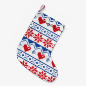 Nordisches Weihnachten in Rotem u. in Blauem Kleiner Weihnachtsstrumpf (Vorderansicht (hängend))