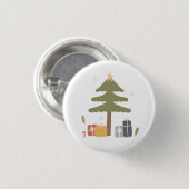 Nordisches Weihnachts-Party Skandi Weihnachtsbaum Button (Vorne & Hinten)