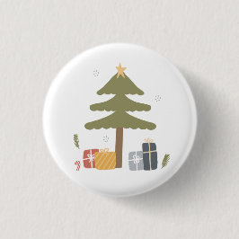 Nordisches Weihnachts-Party Skandi Weihnachtsbaum Button