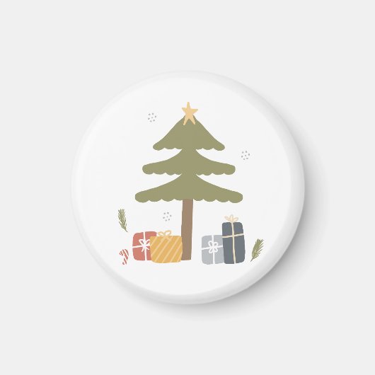 Nordisches Weihnachts-Party Skandi Weihnachtsbaum Magnet (Vorne)