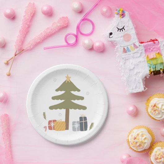 Nordisches Weihnachts-Party Skandi Weihnachtsbaum Pappteller (Party)