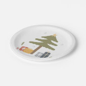 Nordisches Weihnachts-Party Skandi Weihnachtsbaum Pappteller (Schrägansicht)