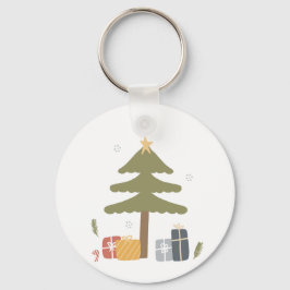 Nordisches Weihnachts-Party Skandi Weihnachtsbaum Schlüsselanhänger