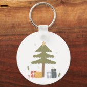 Nordisches Weihnachts-Party Skandi Weihnachtsbaum Schlüsselanhänger (Rückseite)