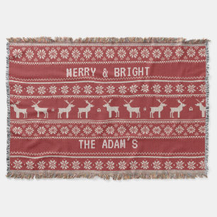 Nordisches Weihnachts-Rentier-Strickmuster persona Decke