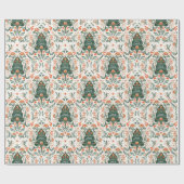 Nordisches Weihnachtsbaum-Party Geschenkpapier (Flach)