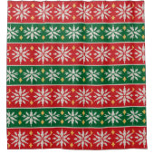 Nordisches Weihnachtsgestrick Duschvorhang (Vorderseite)