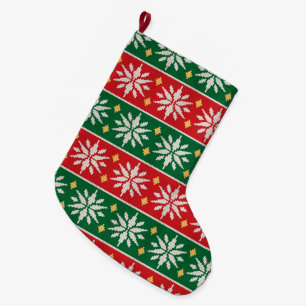 Nordisches Weihnachtsgestrick Großer Weihnachtsstrumpf