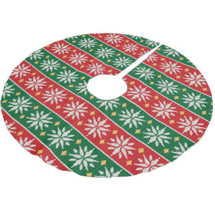Nordisches Weihnachtsgestrick Polyester Weihnachtsbaumdecke