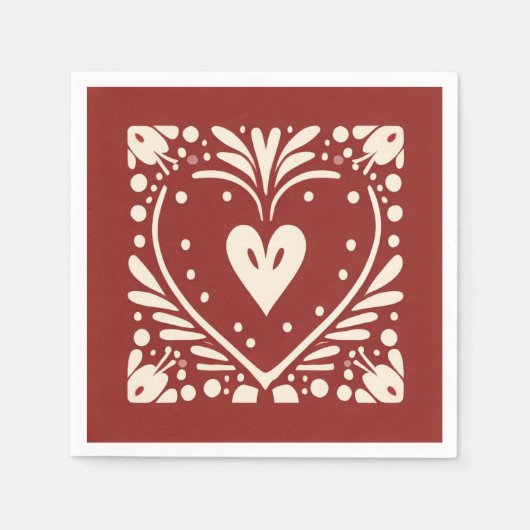 Nordisches Weihnachtsherz Serviette (Vorderseite)