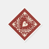 Nordisches Weihnachtsherz Serviette (Ecke)