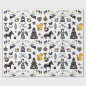 Nordisches Weihnachtswrapping-Papier Geschenkpapier (Flach)