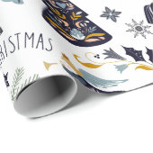 Nordisches Weihnachtswrapping-Papier Geschenkpapier (Rolleneckpunkt)