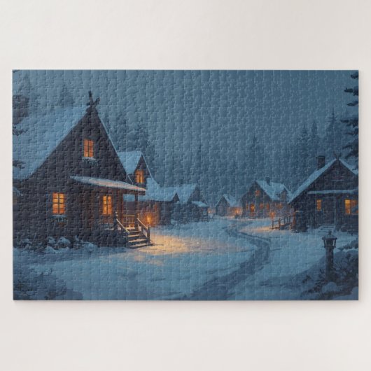 Nordisches Winterdorf-Puzzle Puzzle (Horizontal)