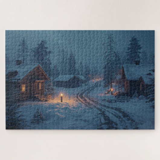 Nordisches Winterdorf-Puzzle Puzzle (Horizontal)