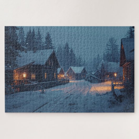 Nordisches Winterdorf-Puzzle Puzzle (Horizontal)