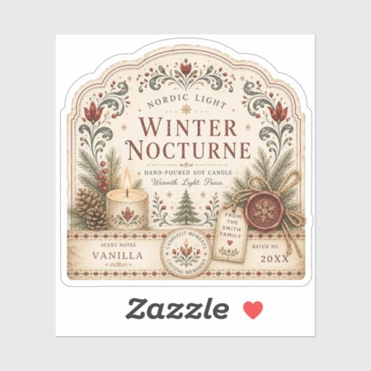 Nordisches Winterlabel Aufkleber (Blatt)