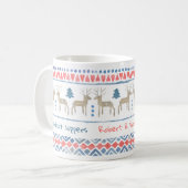 Nordisches Woodland mit benutzerdefiniertem Text & Kaffeetasse (Vorderseite Links)
