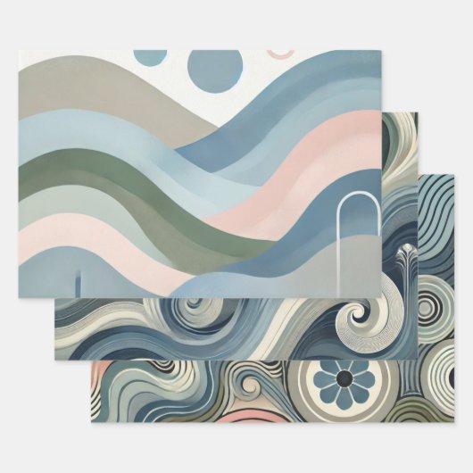 Nordisches Wrapping Paper Flat Sheet Set 3 Geschenkpapier Set (Set)