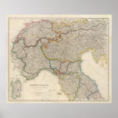 Norditalien mit Sardinien Poster (Vorne)