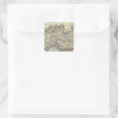 Norditalien Quadratischer Aufkleber (Tasche)