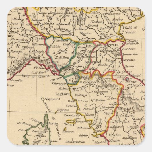 Norditalien Quadratischer Aufkleber (Vorderseite)
