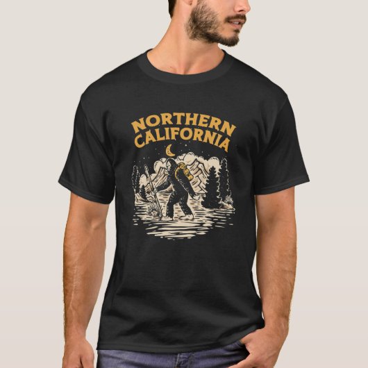 Nordkalifornien Wandern Bigfoot Night Mountains T-Shirt (Vorderseite)