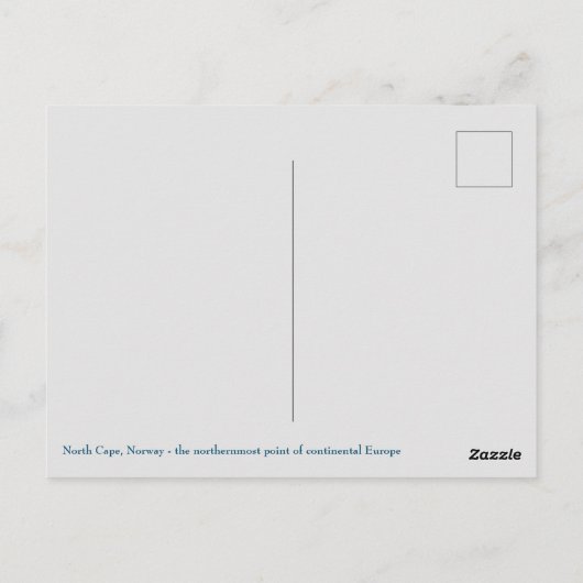Nordkap, Norwegen, Postkarte (Rückseite)
