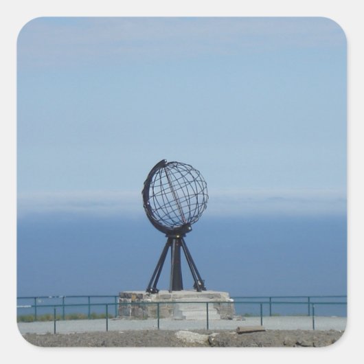 Nordkap Quadratischer Aufkleber (Vorderseite)