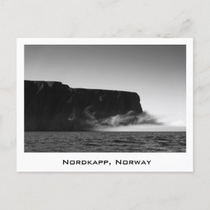 Nordkapp Klippen schwarz & weiß Postkarte