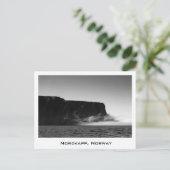 Nordkapp Klippen schwarz & weiß Postkarte (Stehend Vorderseite)