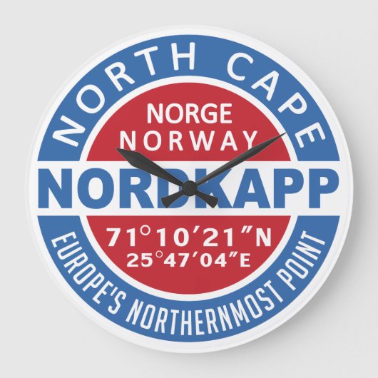 NORDKAPP Norway wall clock Große Wanduhr (Vorderseite)