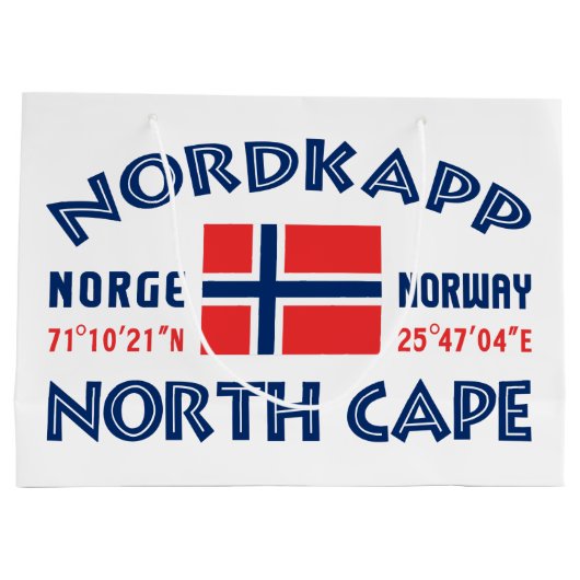 NORDKAPP Norwegen Geschenktasche Große Geschenktüte (Rückseite)