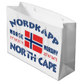 NORDKAPP Norwegen Geschenktasche Große Geschenktüte (Rückseite Schrägansicht)