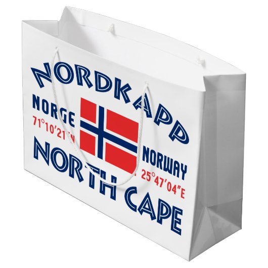NORDKAPP Norwegen Geschenktasche Große Geschenktüte (Rückseite Schrägansicht)