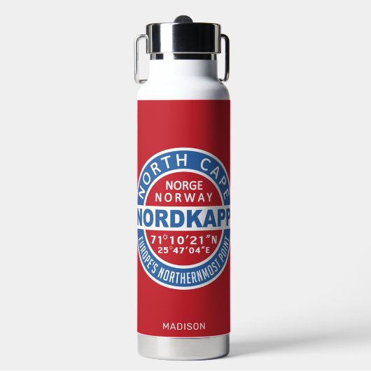 NORDKAPP Norwegen Individuelle Name Trinkflasche (Vorderseite)