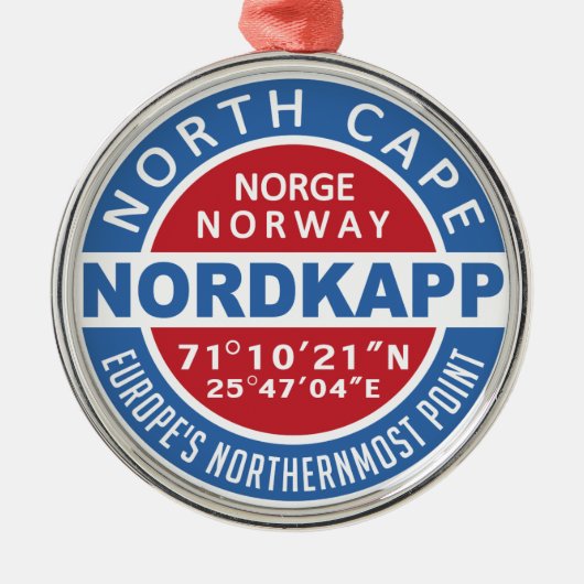 NORDKAPP Norwegen Ornament Aus Metall (Vorne)