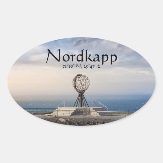 Nordkapp Norwegen Ovaler Aufkleber (Vorderseite)