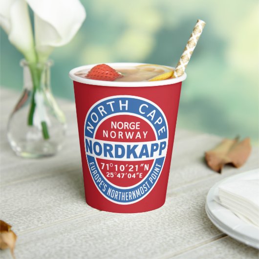 NORDKAPP Norwegen-Papiertücher Pappbecher (In Situ)